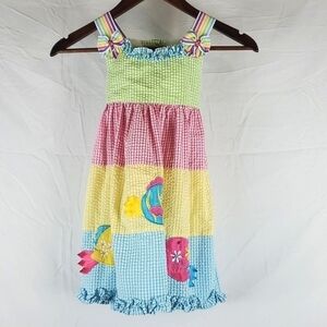 Vintage‎ Rainbow Gingham Fish Dress